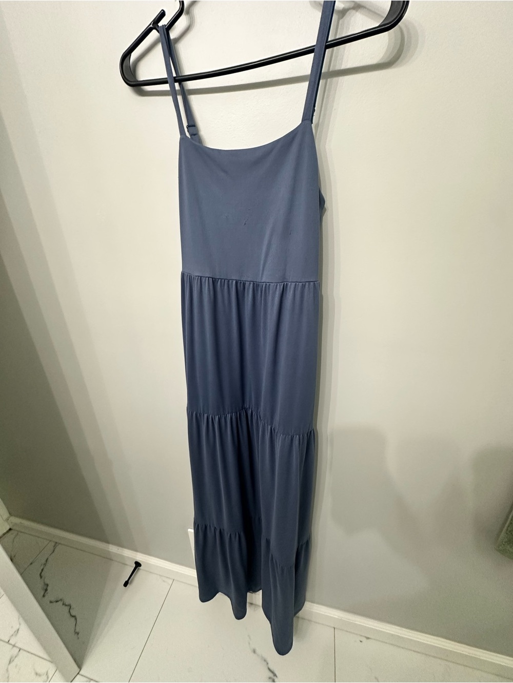 SO Dusty Blue Casual Tank Top - Scoop Neck